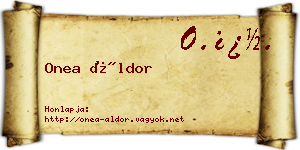 Onea Áldor névjegykártya